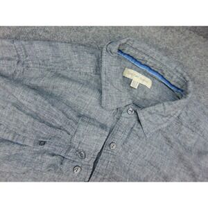 Territory Ahead Shirt Mens XLT Blue Solid Linen Blend Long Sleeve Button Down